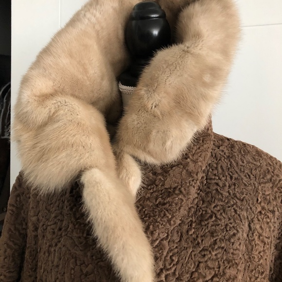 Flapper Era, Roaring 20s 1924 Persian Lamb and Mink Wrap Coat size M - Picture 5 of 10